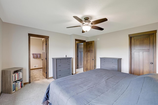 1035 Emerald St NE, Hanover, MN 55341 - bedroom with light colored carpet and a ceiling fan