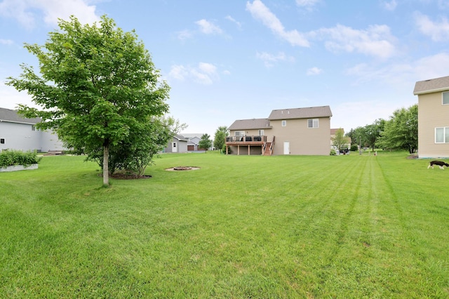 1035 Emerald St NE, Hanover, MN 55341 - view of grassy yard with a wooden deck