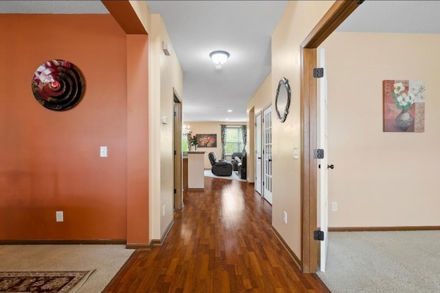 15850 Elmwood Ln, Apple Valley, MN 55124 - hallway with wood finished floors and baseboards