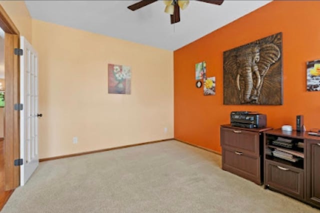15850 Elmwood Ln, Apple Valley, MN 55124 - office featuring a ceiling fan and light carpet