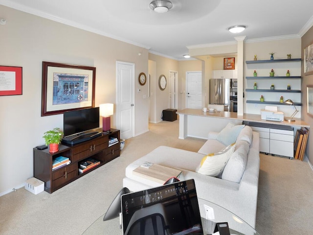 13580 Technology Dr Unit 3306, Eden Prairie, MN 55344 - living area featuring light colored carpet and ornamental molding