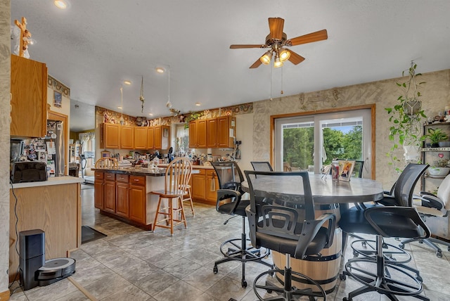 43054 105th Ave, Brockway Twp, MN 56367 - dining space with ceiling fan and recessed lighting