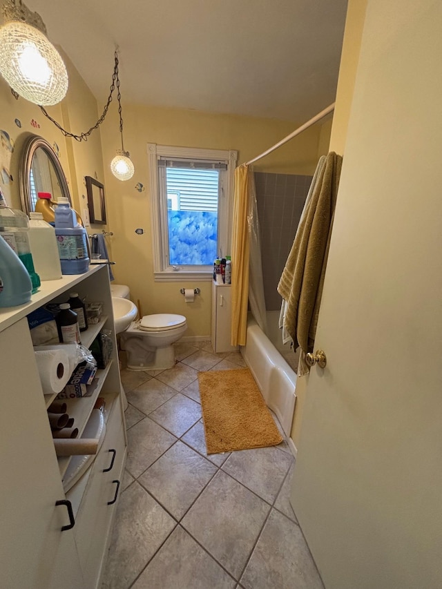7145 Nicollet Ave S, Richfield, MN 55423 - bathroom featuring vanity, tile patterned floors, and shower / tub combo with curtain