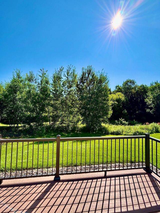 2032 Reuss Pkwy, Saint Croix Falls, WI 54024 - wooden terrace featuring a yard
