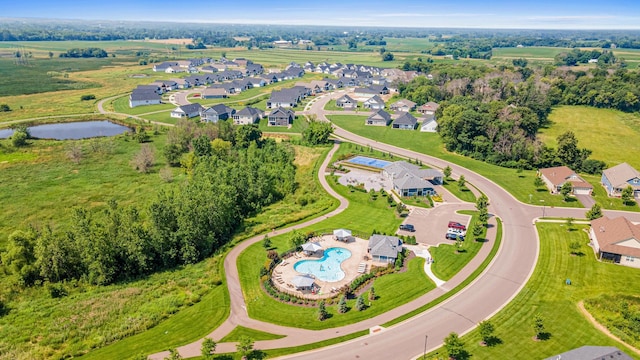 19621 115th Ave N, Rogers, MN 55311 - aerial view of property's location with a pool area and nearby suburban area