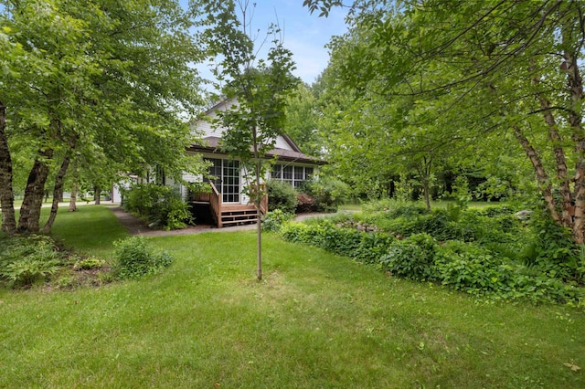 12639 65th Ave SW, May Twp, MN 56466 - view of grassy yard with a deck