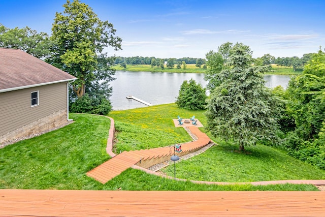 12605 314th St, Lindstrom, MN 55045 - view of green lawn with a water view