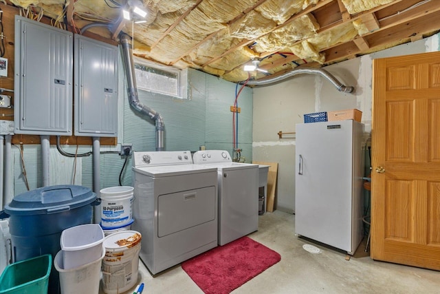 1063 Fernberg Rd, Fall Lake Twp, MN 55731 - washroom featuring washing machine and clothes dryer and electric panel