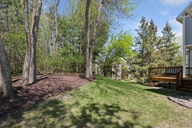 17244 Valley Rd, Eden Prairie, MN 55347 - view of green lawn featuring a deck