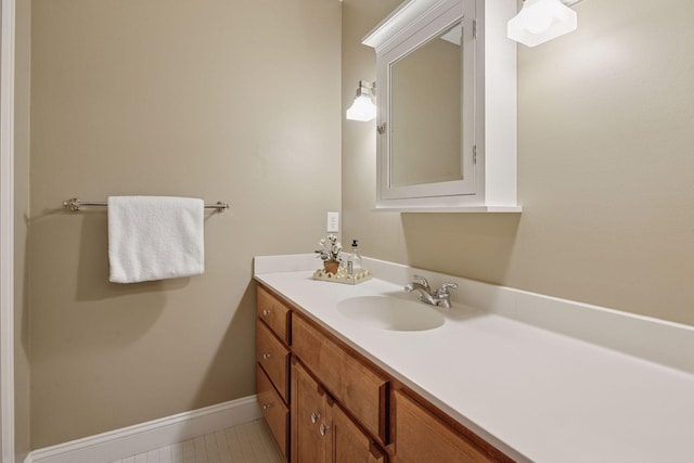 17244 Valley Rd, Eden Prairie, MN 55347 - bathroom with vanity and tile patterned flooring