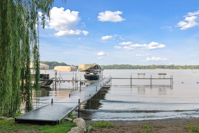 17244 Valley Rd, Eden Prairie, MN 55347 - dock with a water view and boat lift