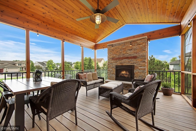 3631 Woodcrest Cir, Eagan, MN 55123 - sunroom / solarium featuring lofted ceiling and a residential view