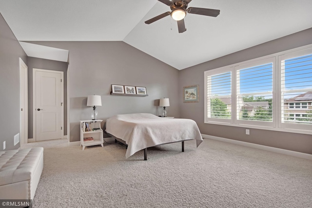 3631 Woodcrest Cir, Eagan, MN 55123 - bedroom featuring lofted ceiling, carpet floors, and ceiling fan