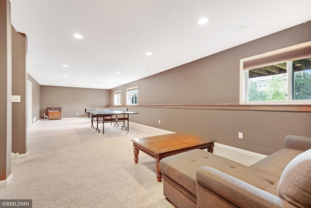 3631 Woodcrest Cir, Eagan, MN 55123 - game room with light carpet and recessed lighting