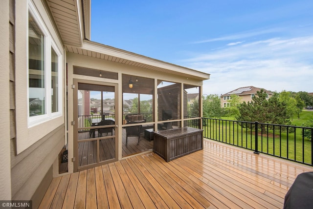 3631 Woodcrest Cir, Eagan, MN 55123 - deck with a sunroom