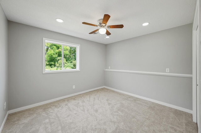 509 2nd St S, Montrose, MN 55363 - unfurnished room featuring carpet, a ceiling fan, and recessed lighting