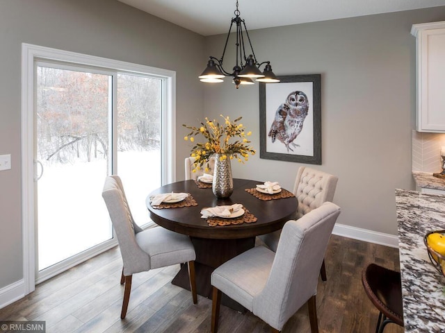 0000 Central Dr NE, Cambridge, MN 55008 - dining area with a chandelier and wood finished floors