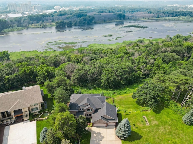 4301 Overlook Dr, Bloomington, MN 55437 - view from above of property with a nearby body of water and a forest