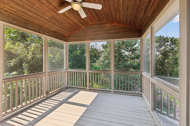 4301 Overlook Dr, Bloomington, MN 55437 - unfurnished sunroom with a ceiling fan, lofted ceiling, and a baseboard radiator