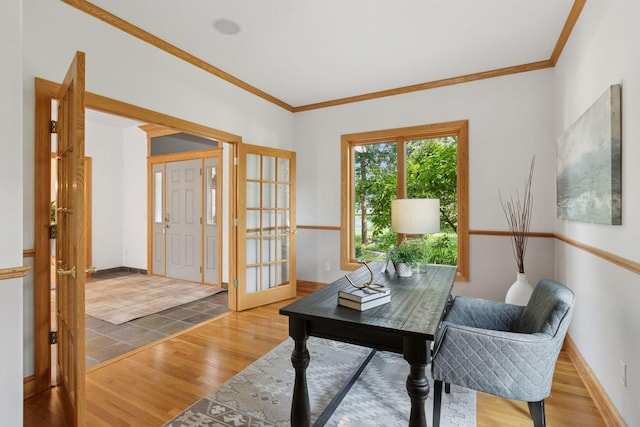 4301 Overlook Dr, Bloomington, MN 55437 - office with wood finished floors and ornamental molding