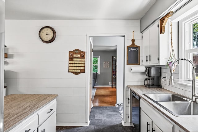 4309 78th Ave N, Brooklyn Park, MN 55443 - kitchen with healthy amount of natural light, white cabinetry, light countertops, and stainless steel dishwasher