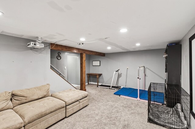 4309 78th Ave N, Brooklyn Park, MN 55443 - rec room featuring carpet floors and recessed lighting