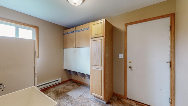 1902 11th Ave NE, Kasson, MN 55944 - laundry room featuring a baseboard radiator and light stone finish flooring