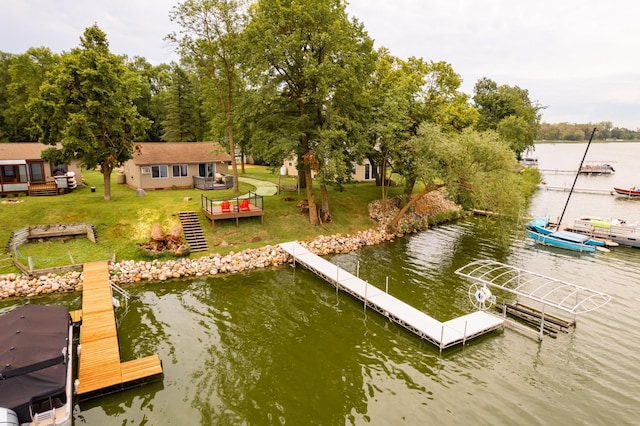 4236 Smith Lake Rd SE, Osakis, MN 56360 - dock area with a lawn and a deck with water view