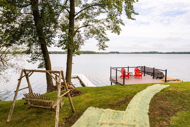 4236 Smith Lake Rd SE, Osakis, MN 56360 - dock featuring a deck with water view