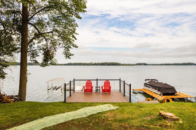 4236 Smith Lake Rd SE, Osakis, MN 56360 - dock with a water view and a yard