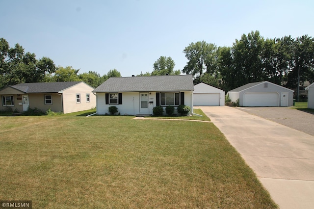 5327 53rd Ave N, Crystal, MN 55429 - single story home with a detached garage and a front yard