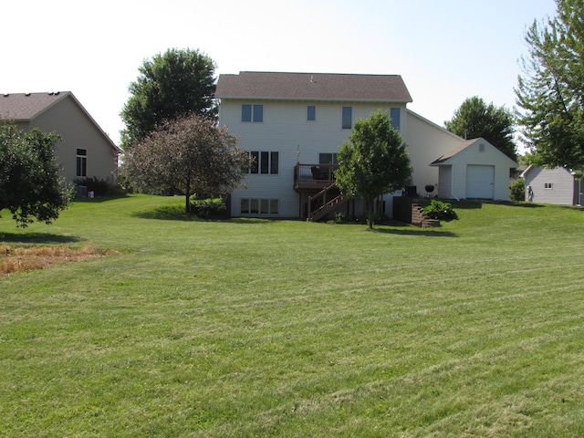 1575 Cornerstone Ln, Owatonna, MN 55060 - view of green lawn with stairway and a deck