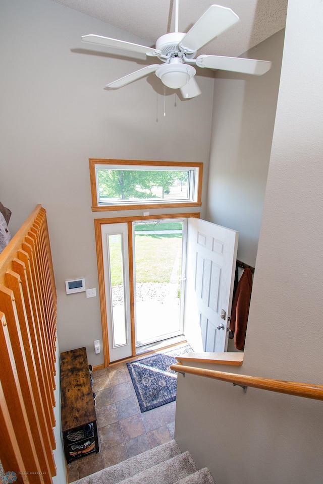 3590 Fillmore St S, Fargo, ND 58104 - foyer with ceiling fan and a towering ceiling