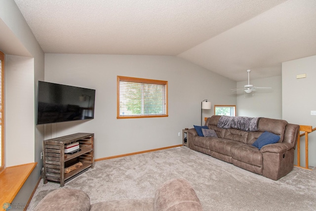 3590 Fillmore St S, Fargo, ND 58104 - living room with ceiling fan, carpet, and lofted ceiling