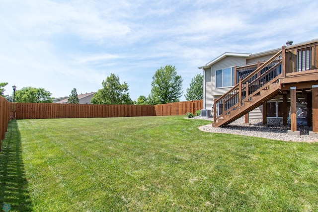 3590 Fillmore St S, Fargo, ND 58104 - fenced backyard featuring stairs and a deck