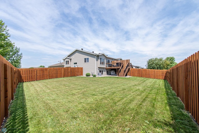 3590 Fillmore St S, Fargo, ND 58104 - fenced backyard with stairs and a deck
