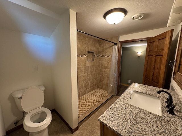90760 US Highway 71, Christiania Twp, MN 56101 - full bath with vanity, a tile shower, and a textured ceiling
