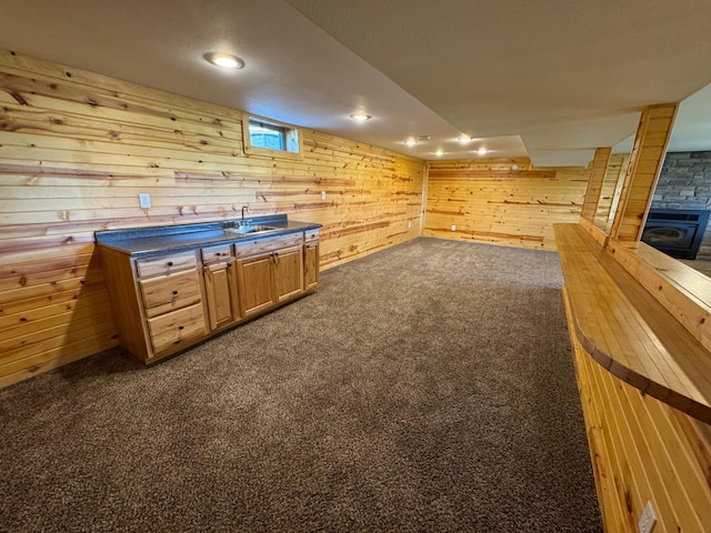 90760 US Highway 71, Christiania Twp, MN 56101 - bar area with wood walls and dark colored carpet