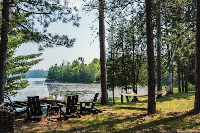 5607 Skogvei Rd, Duluth, MN 55803 - view of green lawn with a water view and a wooded view
