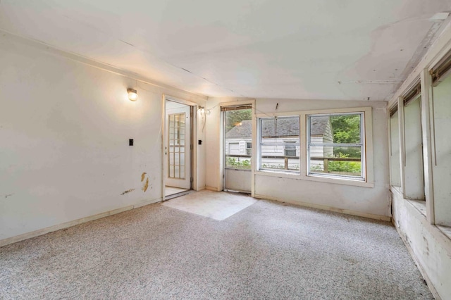 13425 Pillager Dam Rd SW, Sylvan Twp, MN 56473 - spare room featuring lofted ceiling, healthy amount of natural light, and carpet floors