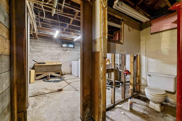 13425 Pillager Dam Rd SW, Sylvan Twp, MN 56473 - unfinished basement with washer / clothes dryer