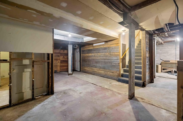13425 Pillager Dam Rd SW, Sylvan Twp, MN 56473 - unfinished below grade area featuring stairway