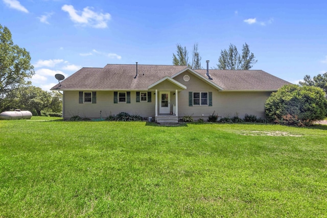 51800 500th St, Menahga, MN 56464 - ranch-style home featuring a front yard and a shingled roof