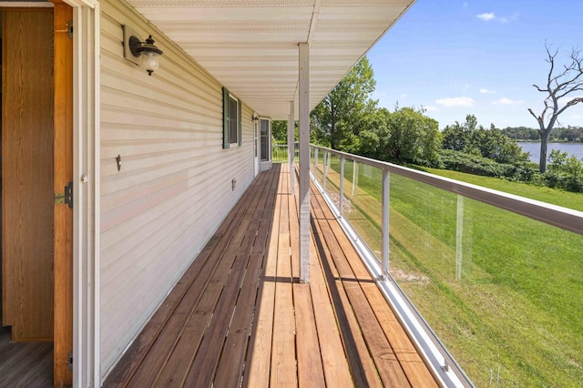 51800 500th St, Menahga, MN 56464 - wooden deck with a water view and a yard