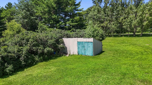 51800 500th St, Menahga, MN 56464 - view of green lawn featuring a storage shed