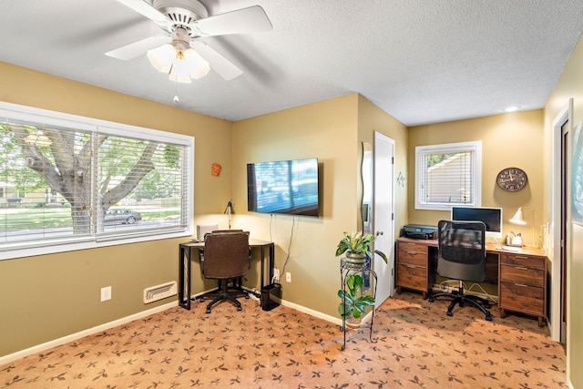 10315 Boundary Creek Ter, Maple Grove, MN 55369 - office area with ceiling fan and light colored carpet