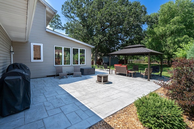 10315 Boundary Creek Ter, Maple Grove, MN 55369 - view of patio / terrace featuring an outdoor fire pit, a gazebo, and grilling area