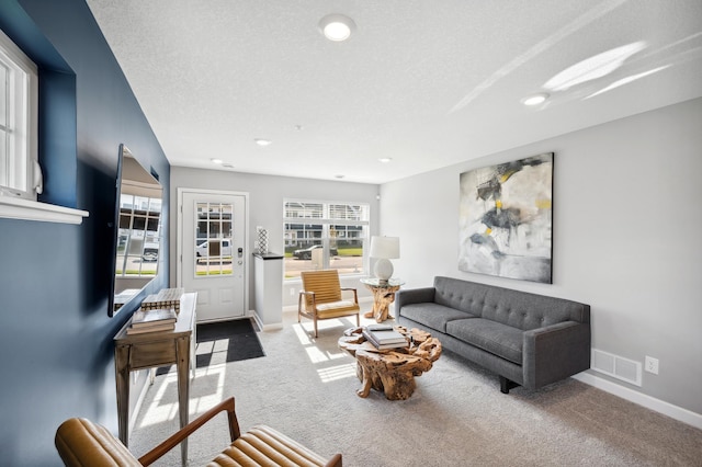 15003 Ahena Curv, Rosemount, MN 55068 - carpeted living room featuring recessed lighting and a textured ceiling