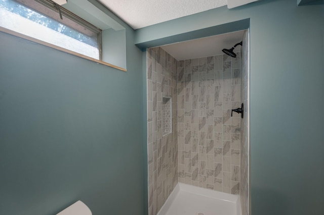 11632 Utah Ave N, Champlin, MN 55316 - bathroom with a tile shower and a textured ceiling
