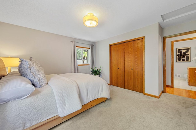 14349 Natchez Ave, Savage, MN 55378 - bedroom featuring a closet, attic access, and carpet flooring
